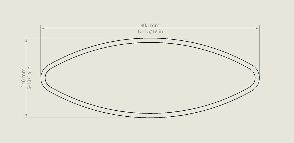 Bomar / Pompanette GS616 16" x 6" Elliptical Porthole / Portlight / Window Screen For Doral, Chaparral, Others
